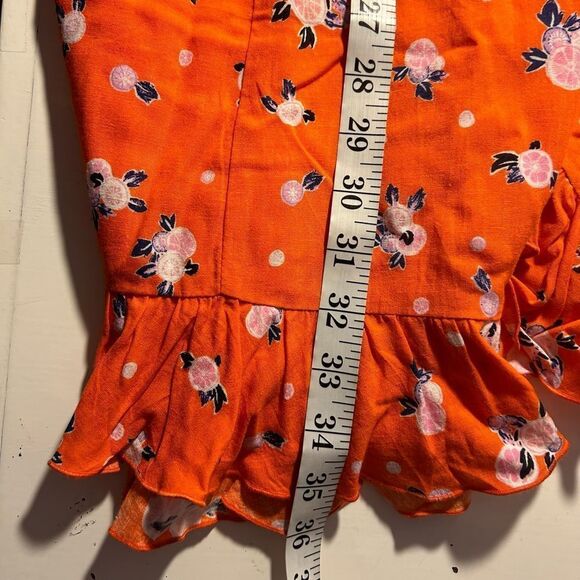 NEW Free People Like A Lady Mini Dress in Orange Floral Print Size Medium - Picture 12 of 12